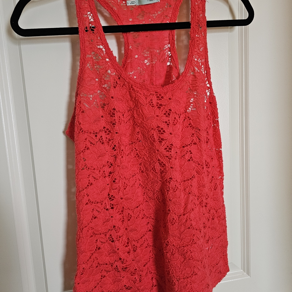 Maurices Coral Lace Tank Top